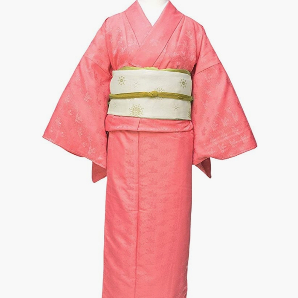 KYOETSU Women's Japanese Hitoe Kimono Solid Color Background Pattern
